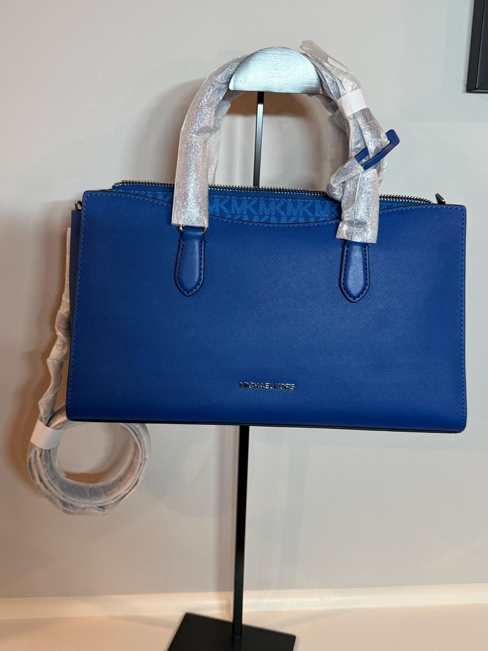 Michael Kors Arden Medium Top-Zip Satchel in Galaxy Blue